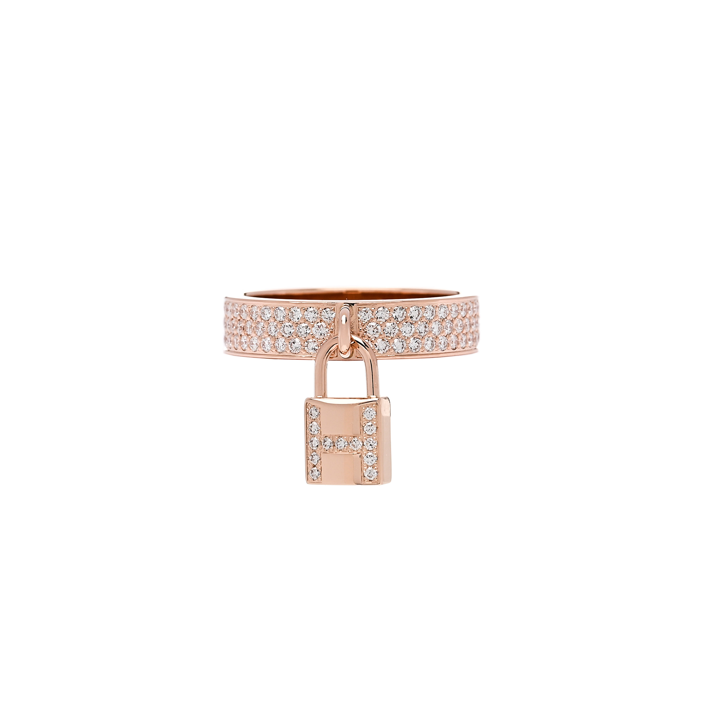 h**mes 8k rose gold Di*m*nd mm kelly clochette ring